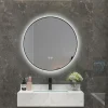 Miroir salle de bain LED rond 90cm anti buée avec cadre noir LB-4647BA