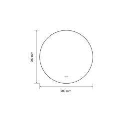 Miroir salle de bain LED rond 90cm anti buée avec cadre noir LB-4647BA