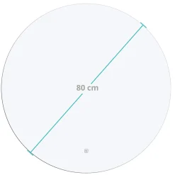 Miroir salle de bain LOMAZOO Dallas avec LED 80 cm rond