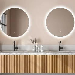 Miroir salle de bain LOMAZOO Dallas avec LED 80 cm rond