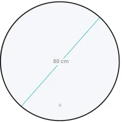 Miroir salle de bain LOMAZOO Torino avec LED 80 cm rond Noir