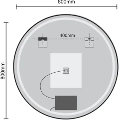 Miroir salle de bain LOMAZOO Torino avec LED 80 cm rond Noir