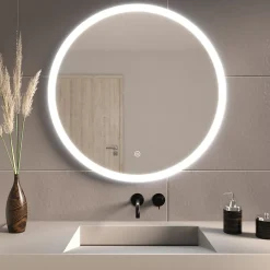 Miroir salle de bain LOMAZOO Boston avec LED 80 cm rond