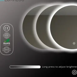 Miroir salle de bain LOMAZOO Essentials avec LED 60 cm rond
