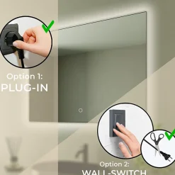 Miroir salle de bain LOMAZOO Bryce avec LED 60 x 80 cm