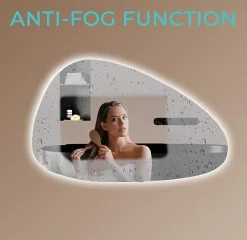 Miroir salle de bain LOMAZOO Bilbao avec LED 80 x 50 cm asymétrique