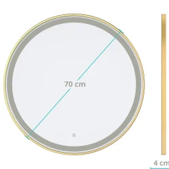 Miroir salle de bain LOMAZOO Miami avec LED 70 cm doré