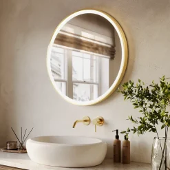 Miroir salle de bain LOMAZOO Miami avec LED 70 cm doré