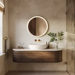 Miroir salle de bain LOMAZOO Miami avec LED 70 cm doré
