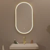 Miroir salle de bain lumineux LED LOMAZOO Hamburg 50x70 cm ovale doré
