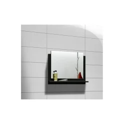 Miroir salle de bain RAVEN 60x50 cm Noir mat et brillant