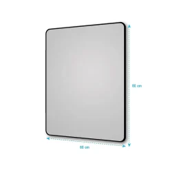 Miroir salle de bain rectangle 60x80cm - encadrement en aluminium - HOB 60