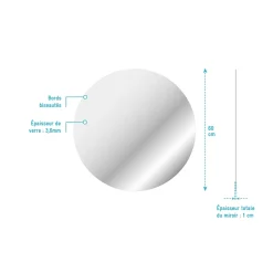 Miroir salle de bain ROND - Diamètre 60cm - GO