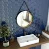 Miroir salle de bain rond - diamètre 55cm - noir mat et finition bronze - CIRCLE HORUS
