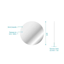 Miroir salle de bain ROND - Diamètre 50cm - GO