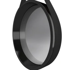 Miroir salle de bain Rond type Barbier - Noir - Diamètre 50 cm