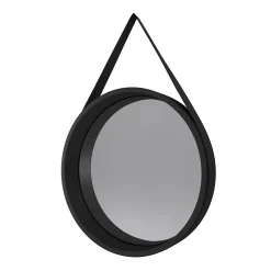Miroir salle de bain Rond type Barbier - Noir - Diamètre 50 cm