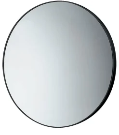 Miroir Salle De Bain Rond 60 Cm Avec Cadre Noir En Résine Thermoplastique