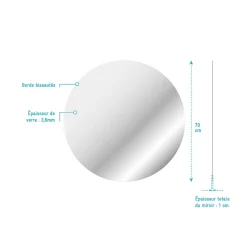 Miroir salle de bain ROND - Diamètre 70cm - GO