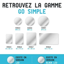 Miroir salle de bain ROND - Diamètre 70cm - GO