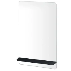 Miroir salle de bains avec tablette noire 40x70 cm, Homesight Sorrento