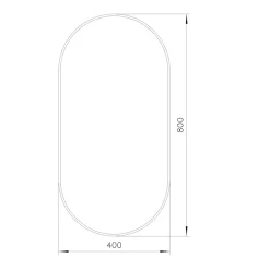 Miroir salle de bains oblong 40x80 cm Tisa noir