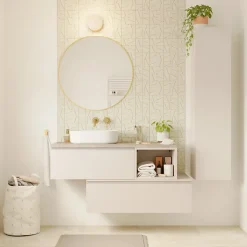 Miroir salle de bains oblong 40x80 cm Tisa doré