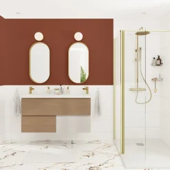 Miroir salle de bains oblong 40x80 cm Tisa doré