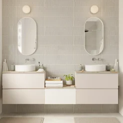 Miroir salle de bains oblong 40x80 cm, blanc, Tisa