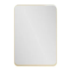 Miroir salle de bains rectangulaire 100x70 cm, doré, Tisa