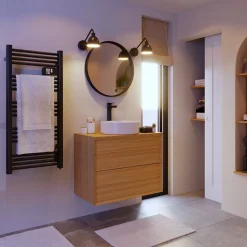 Miroir salle de bains rond diamètre 80 cm Tisa noir