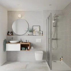 Miroir salle de bains rond Ø60 cm, blanc, Tisa