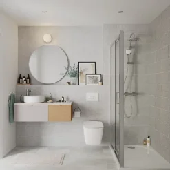 Miroir salle de bains rond Ø60 cm, blanc, Tisa