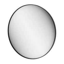 Miroir salle de bains rond Ø100 cm, noir, Tisa