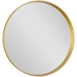 Miroir salle de bains rond diamètre 80 cm Tisa doré