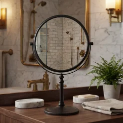 Miroir salle de bains sur pied Harlech noir