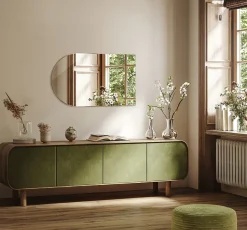 Miroir Semi-Ovale Tulup 40 x 70 cm Style premium pour le salon