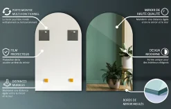 Miroir Semi-Ovale Tulup 50 x 90 cm Pour le maquillage et la décoration de salle de bain