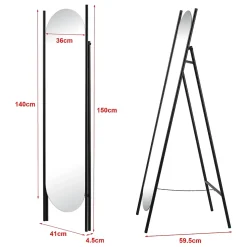Miroir sur pied 150 x 41 noir Helloshop26