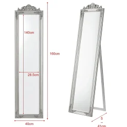 Miroir sur pied inclinable 160 x argente Helloshop26
