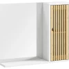 Miroir étagère style cosy - armoire miroir salle de bain 1 porte - bambou blanc