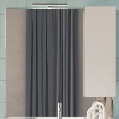 Miroir VITARIO Blanc brillant design avec rangement L100 x H110 x P18 cm