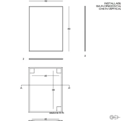 Miroir 60X80 Avec Bord Noir Mat Réversible