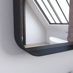 Miroir 80x45- Cadre en aluminium laque noir mat - UBY