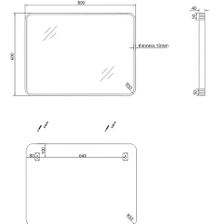 Miroir 80x60 noir mat Essebagno Indus