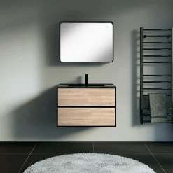 Miroir 80x60 noir mat Essebagno Indus
