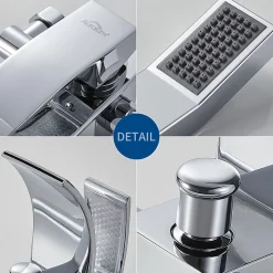 Mitigeur baignoire avec douchette Salle de Bain Robinet de baignoire avec Douchette Chrome