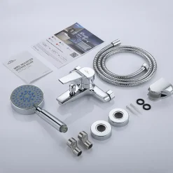 Mitigeur baignoire avec douchette Salle de Bain Robinet de baignoire avec Douchette Chrome