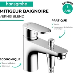 Mitigeur baignoire mécanique HANSGROHE Vernis Blend C2 chromé