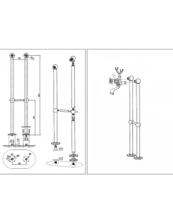 Mitigeur baignoire sur pied SEINA en laiton chromé H. 106 cm